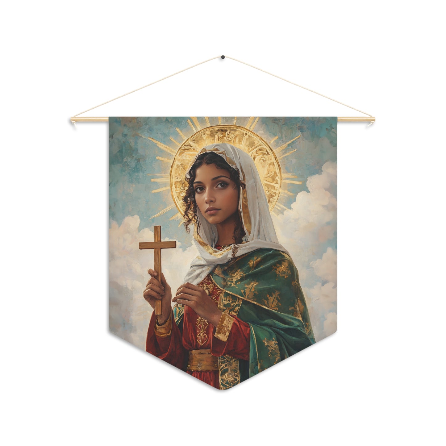 Saint Claudia Pennant / Banner / Wall Hanging - Prayer room art - 18" x 21" - Catholic prayer Religious Christian Gift - Large Banner