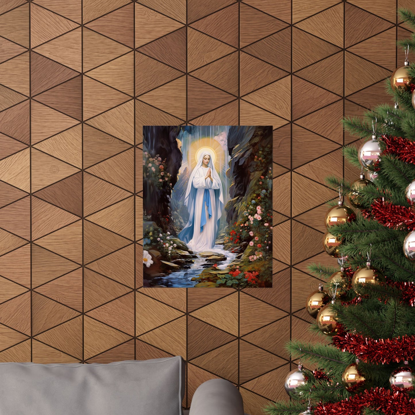 Our Lady of Lourdes - Sanctified Souls Print - Multiple Sizes - Premium Matte Vertical Posters