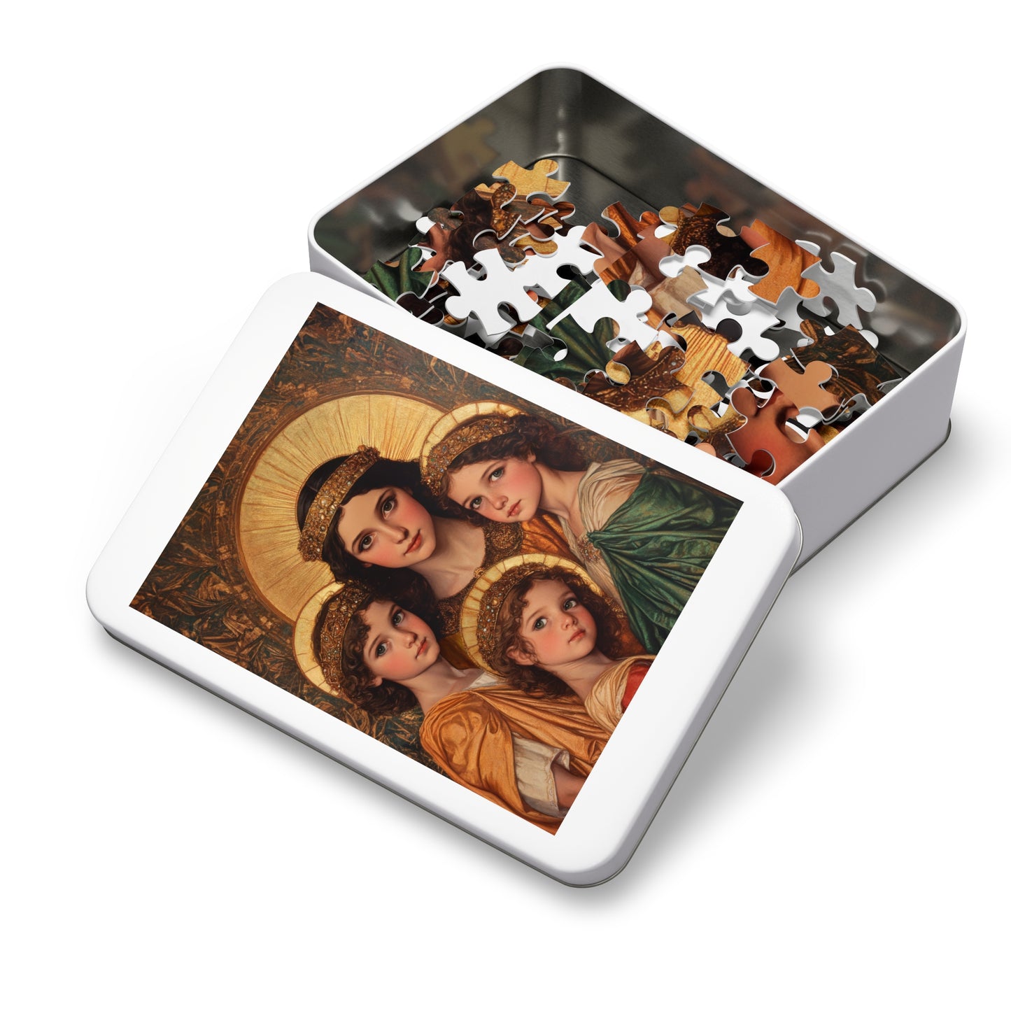 Saints Sophia, Faith, Hope and Charity  - Puzzle and Keepsake Tin - Religious (30, 110, 252, 500,1000) - Religious Puzzle - Gifts Catholic