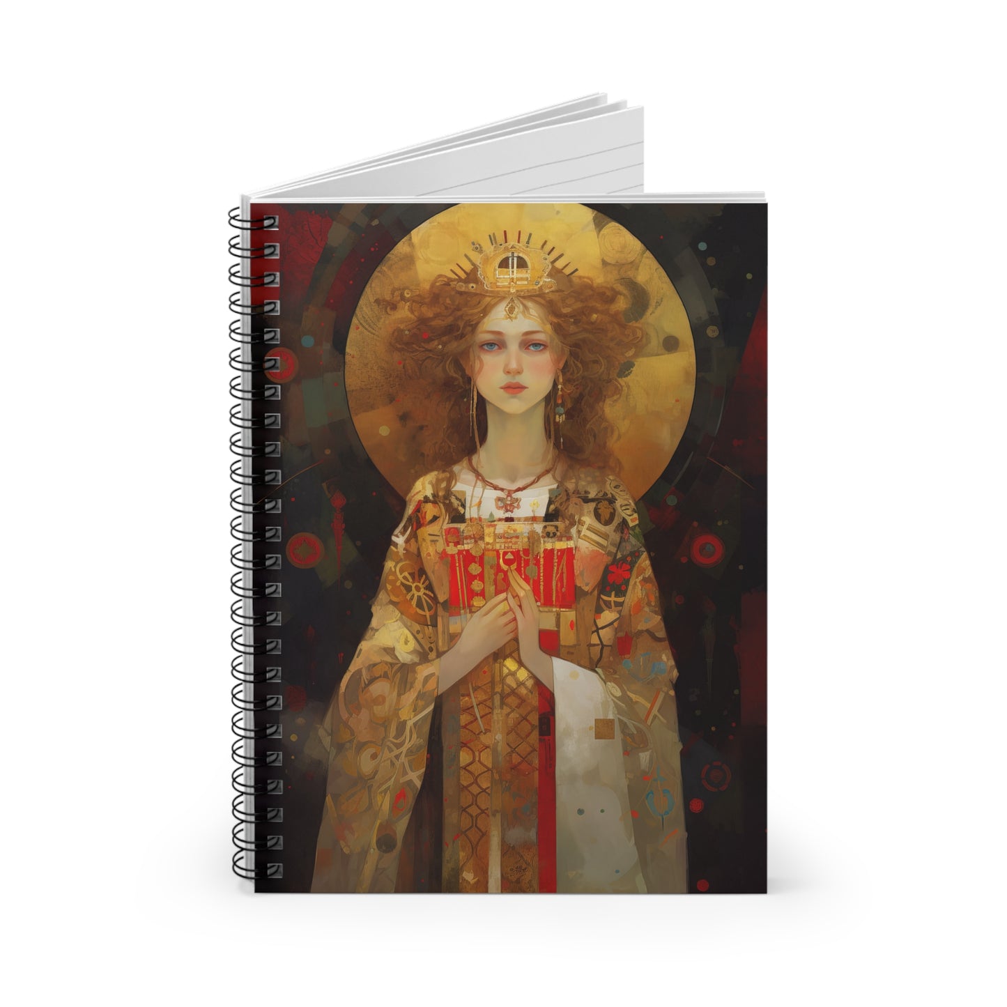 Saint Ursula Journal - Sanctified Souls Art - Religious Based Notebook - Spiral Notebook - Ruled Line