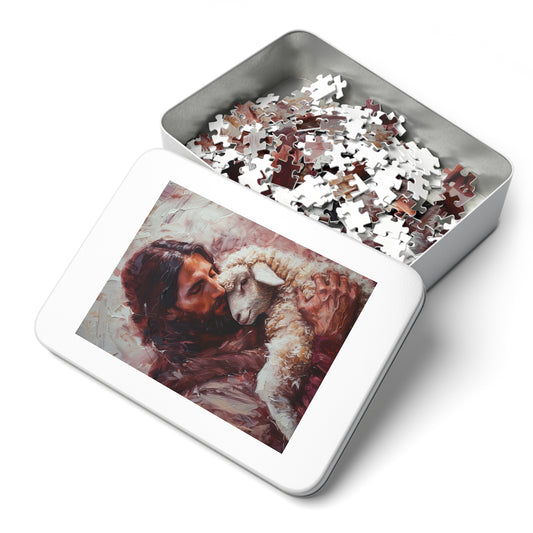 Jesus and the Little Lamb - Puzzle and Keepsake Tin - Religious (30, 110, 252, 500,1000) - Religious Puzzle - Christ the Savior Art print
