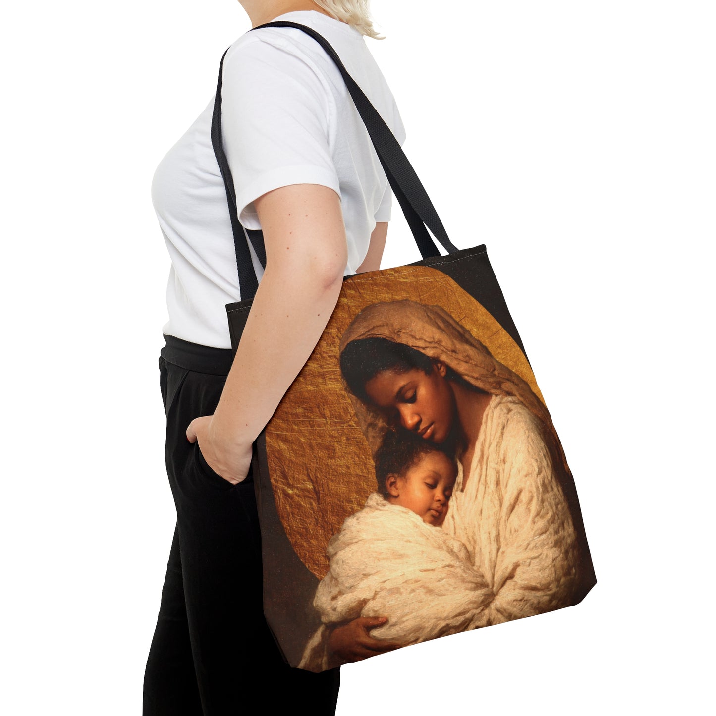 Our Lady of the Manger - Mother Mary and the Christ Child - Tote Bag - Large Medium Small Faith Art Bag - Catholic Faith Purse