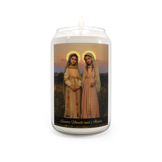 Saints Nunilo and Alodia - Scented Prayer Candle, 13.75oz -  Candle - Catholic Art - prayer room Scented Candle - Catholic Saint Art