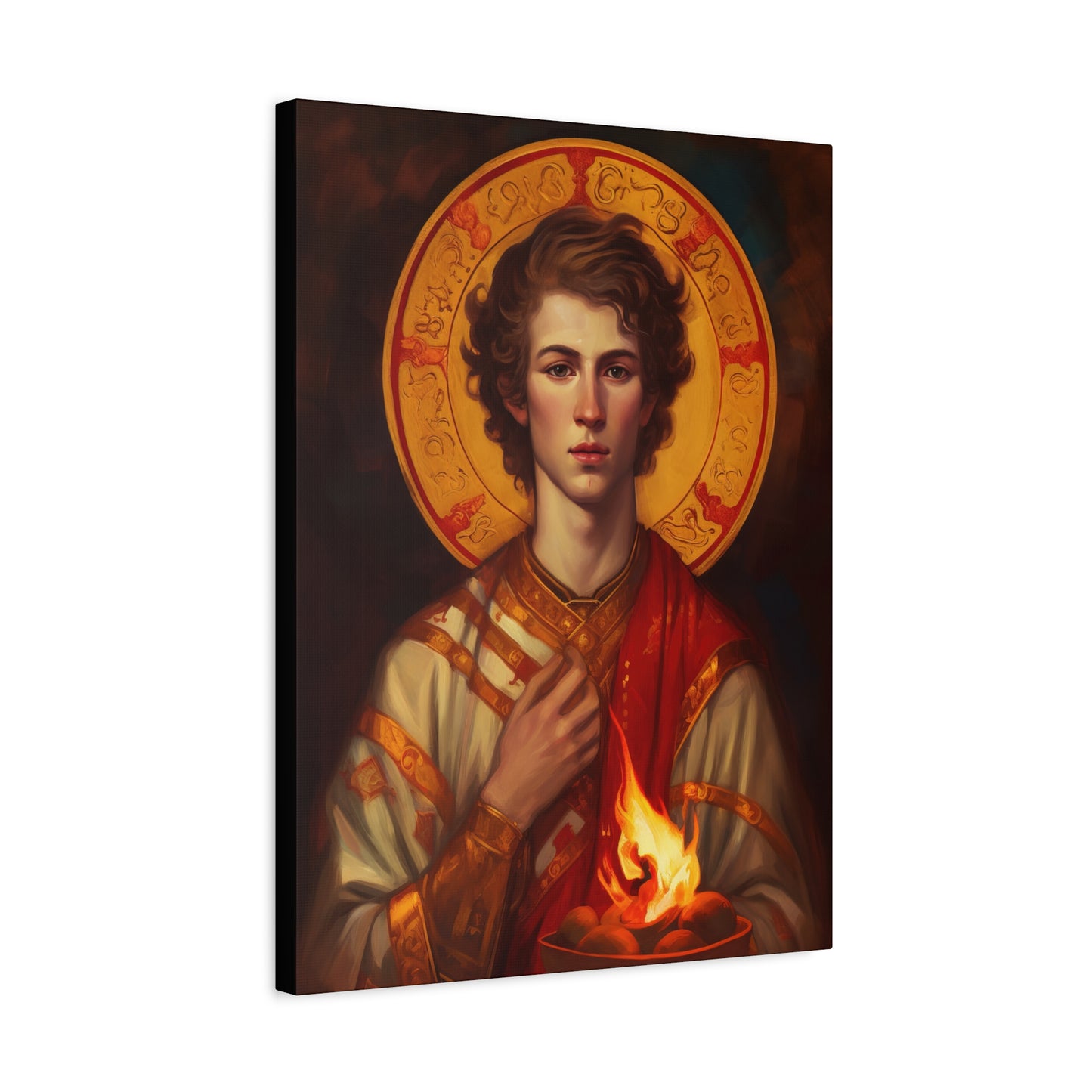 Saint Lawrence Deacon and Martyr Canvas Print - Multiple Sizes - Catholic Home art - Museum Wrapped Canvas - Sanctified Souls Print