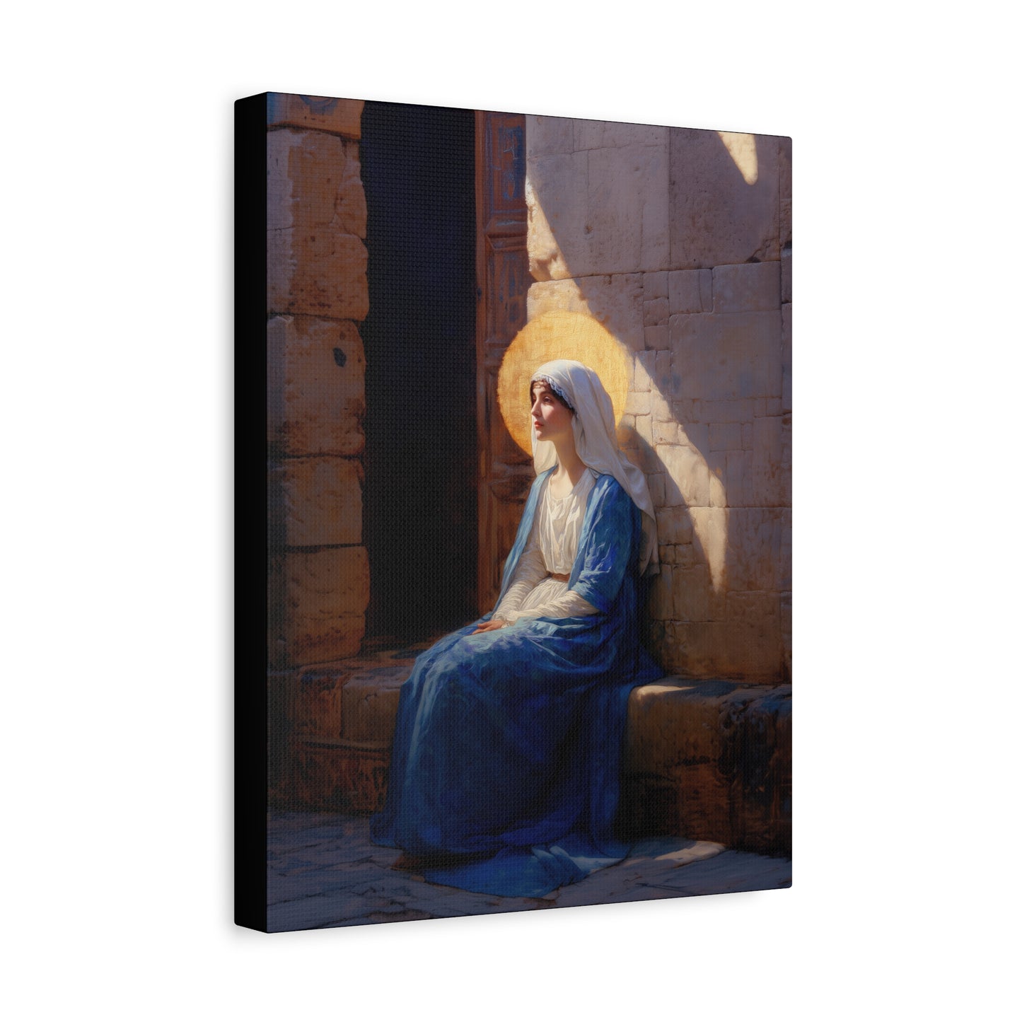 The Quiet Fiat That Split the Darkness, Mary's Yes - Gallery Wrapped Canvas - Print - Religious Art for your Home - Catholic Art