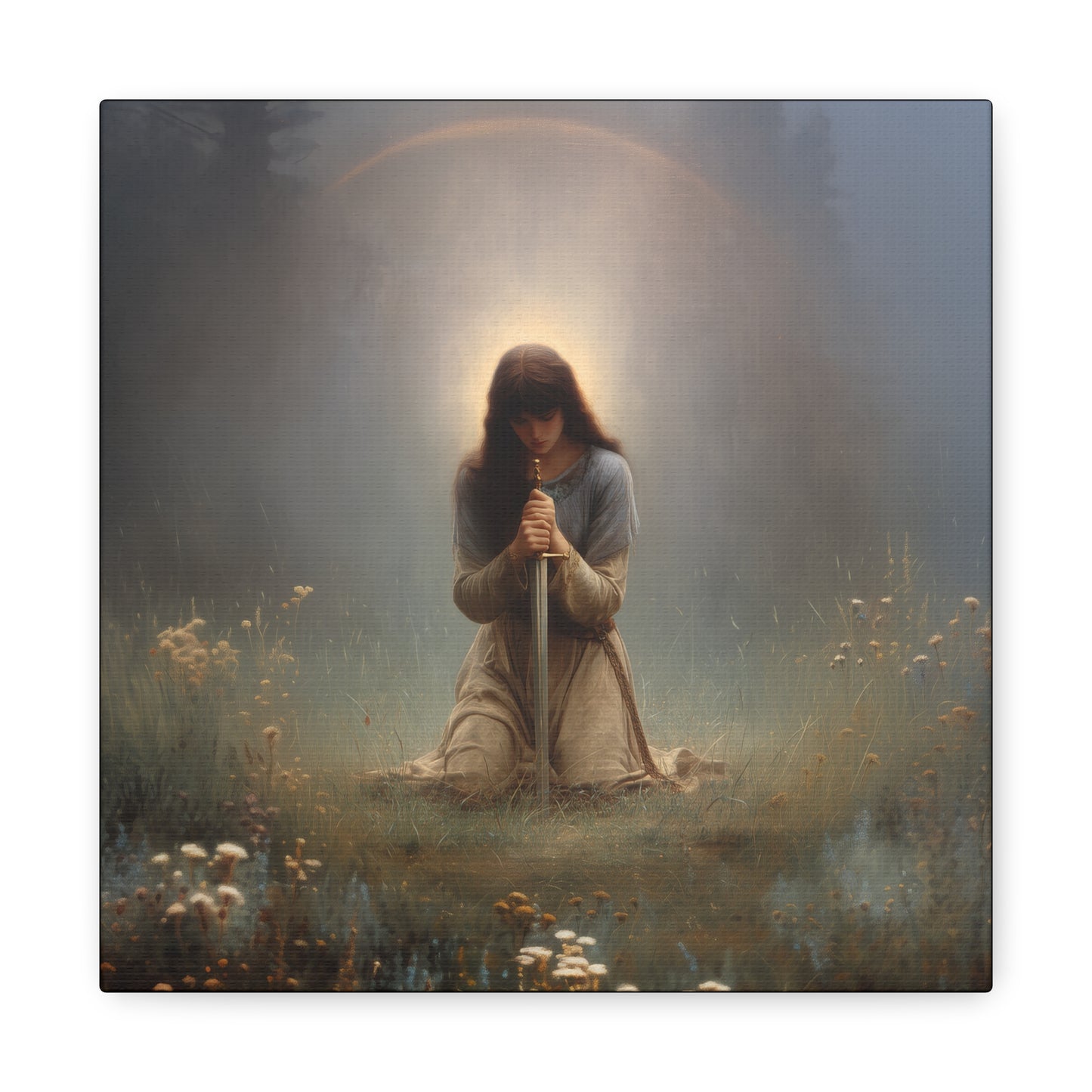 Saint Joan of Arc -  Museum Wrapped Canvas - Sanctified Souls Print - Religious Art for your Home - Catholic Patron Saint Art