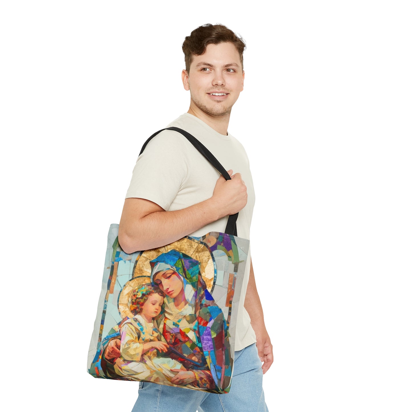 Virgin Mary - Light of All Saints Tote Bag - Large Medium Small Faith Art Bag - Catholic Faith Purse - Religious Carry All