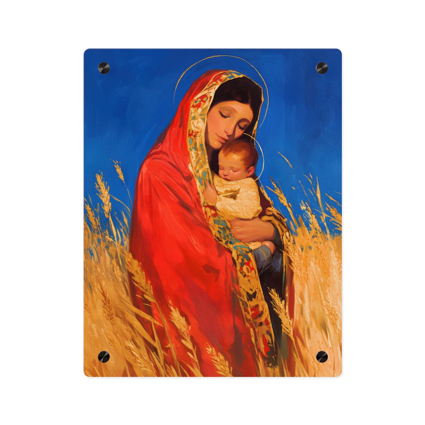 Our Lady of the Harvest - Wall Art Panel - Ready to Hang Acrylic Print - Catholic Saint Art - Patron Saint Print