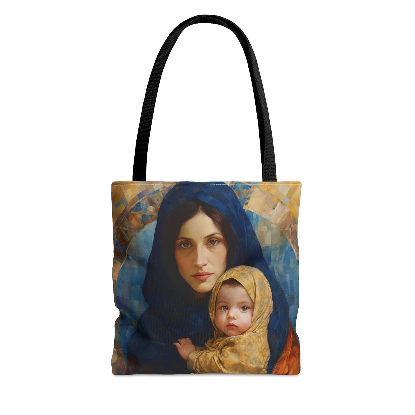 Maternal Seraph - Virgin Mary and Infant Jesus Tote Bag - Large Medium Small Faith Art Bag - Re usable Tote Purse - Catholic Art Bag