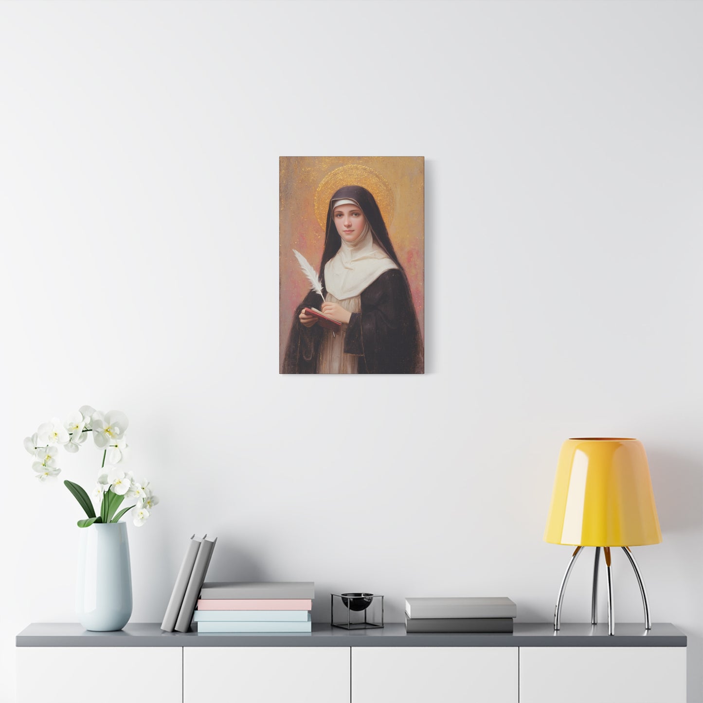 Saint Mechtildis / Mechtide of Hefta / Mechthild of Hackeborn - Gallery Wrapped Canvas - Print - Religious Art for your Home - Catholic Art