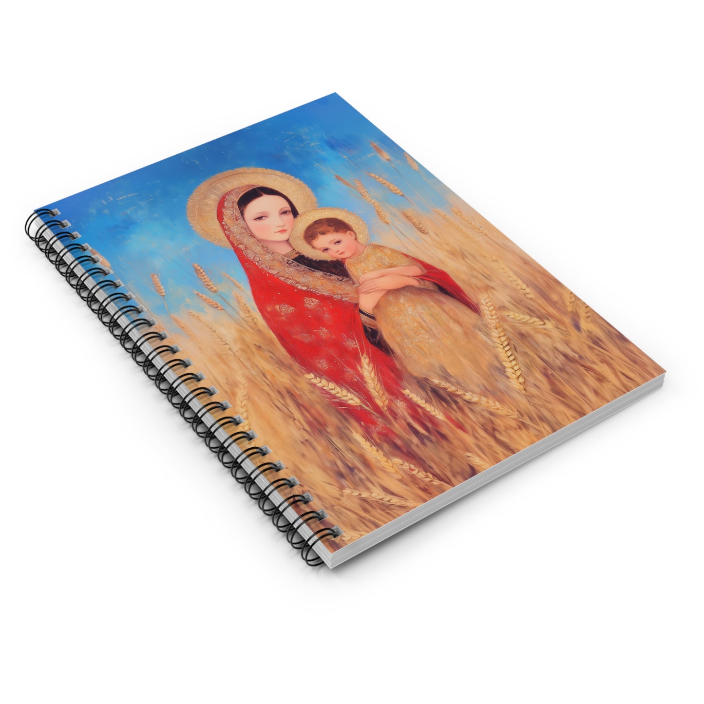 Our Lady of the Harvest  - Sanctified Souls Art - Religious Based Notebook - Spiral Notebook - Prayer journal