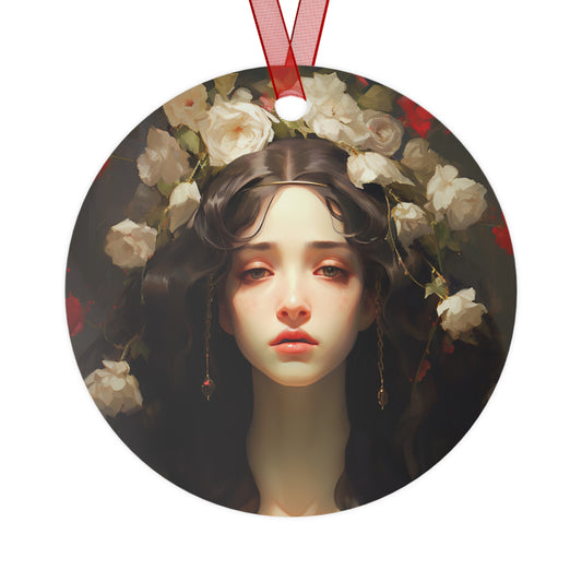 Saint Flora - Religious Holiday Christmas Ornament and Keepsake - Double sided Keepsake Religious Ornament