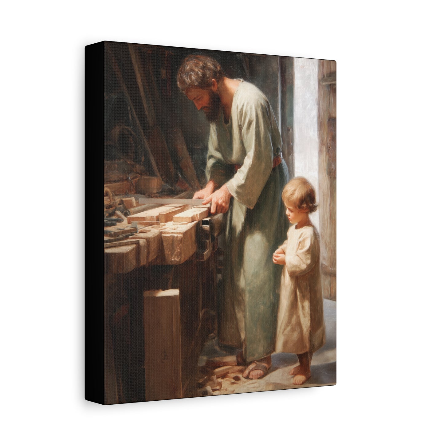 Saint Joseph the Worker - Museum Wrapped Canvas - Sanctified Souls Print - Religious Art for your Home