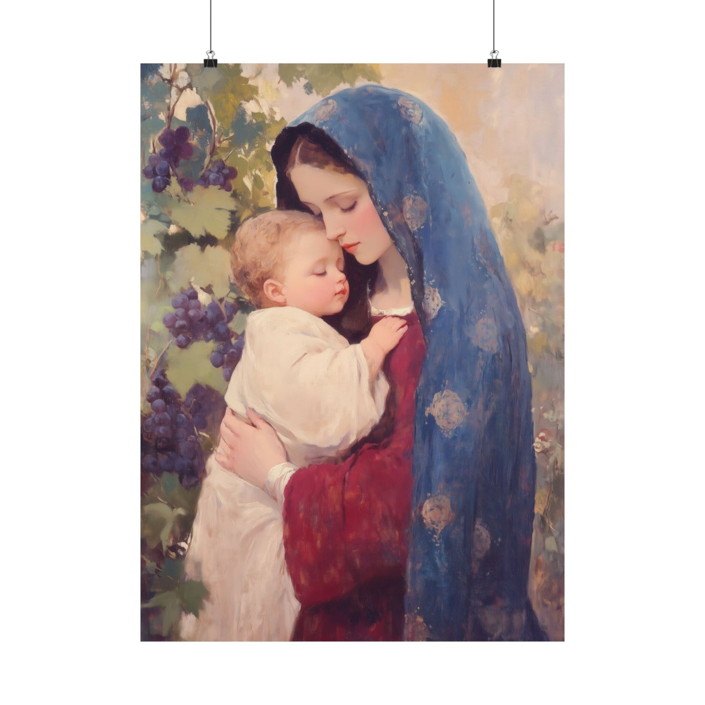 Our Lady of the Grapes / Out Lady of the Harvest - Sanctified Souls Print - Multiple Sizes - Premium Matte Vertical Posters - Mother Mary