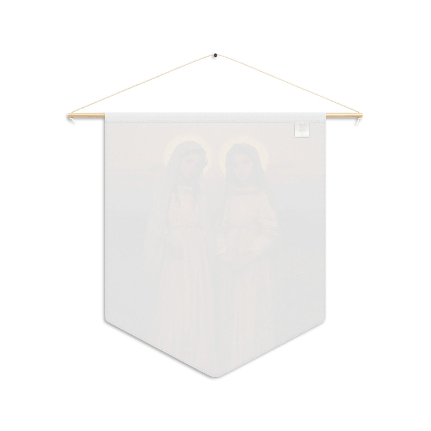 Saints Nunilo and Alodia Pennant / Banner / Wall Hanging - Prayer room art - 18" x 21" - Catholic prayer Religious - Large Banner