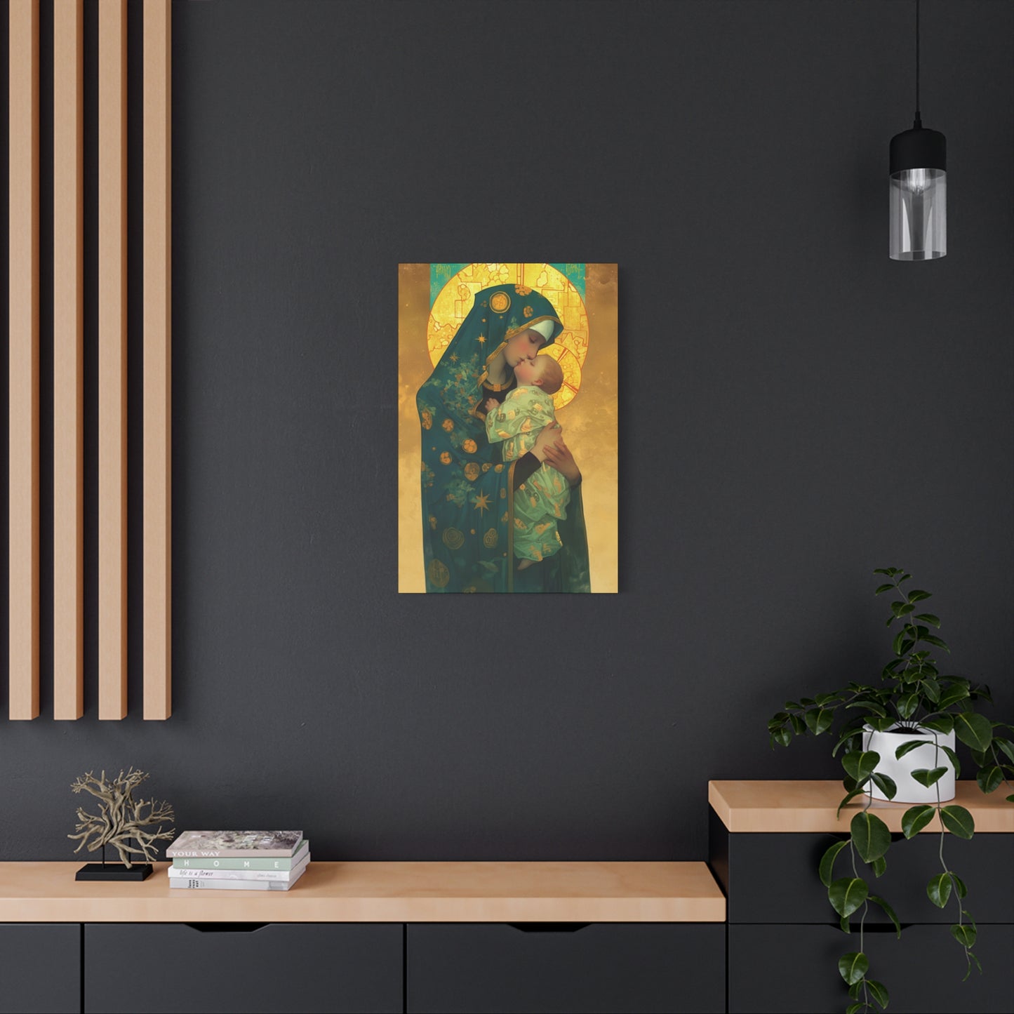 Peaceful Refuge - Mary and the Christ Child - Museum Wrapped Canvas - Print - Religious Art for your Home - Catholic Saint Art