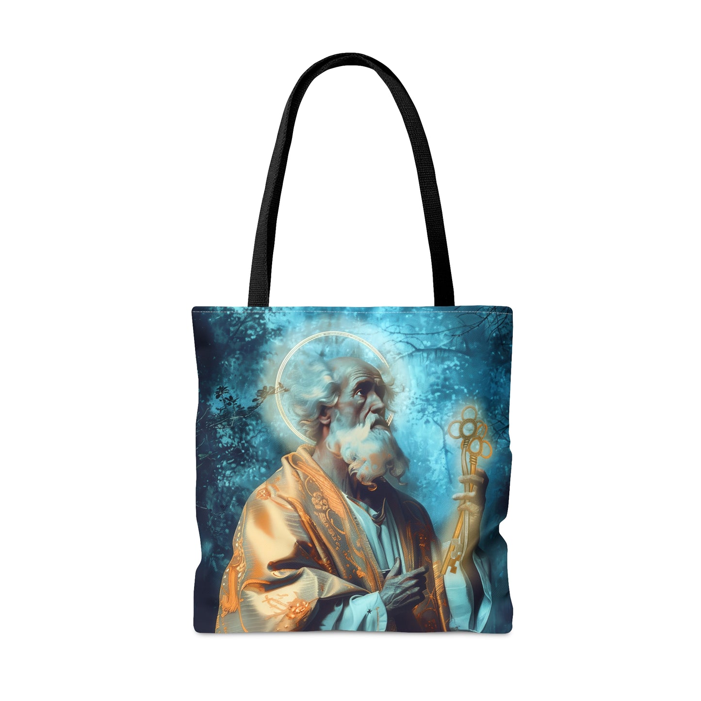 Saint Peter Tote Bag - Large Medium Small Faith Art Bag - Catholic Faith Purse - Religious Carry All Reusable Tote Bag