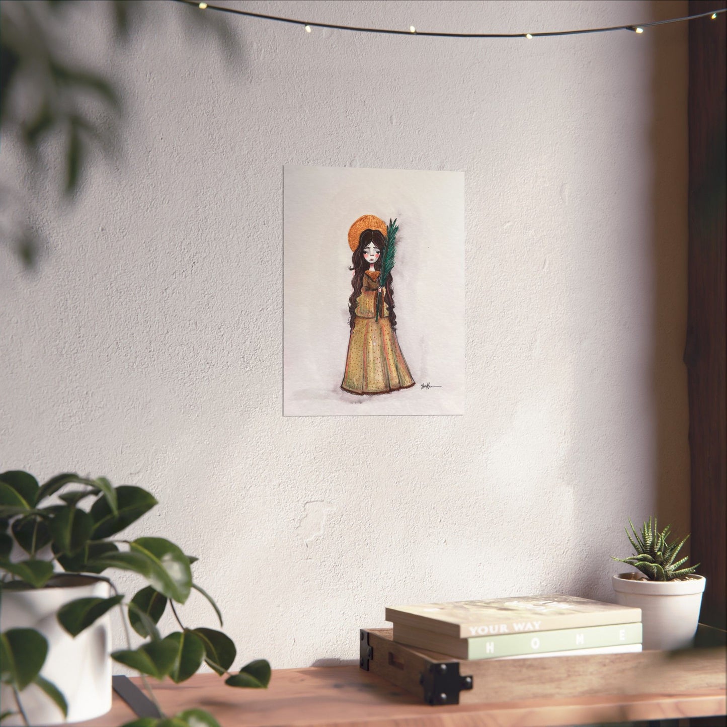 Saint Hope Poster - Hand-Drawn Art | Catholic Art Print | Faith Hope and Charity Middle Sister | Devotional Wall Art | Sanctified Solocosmo