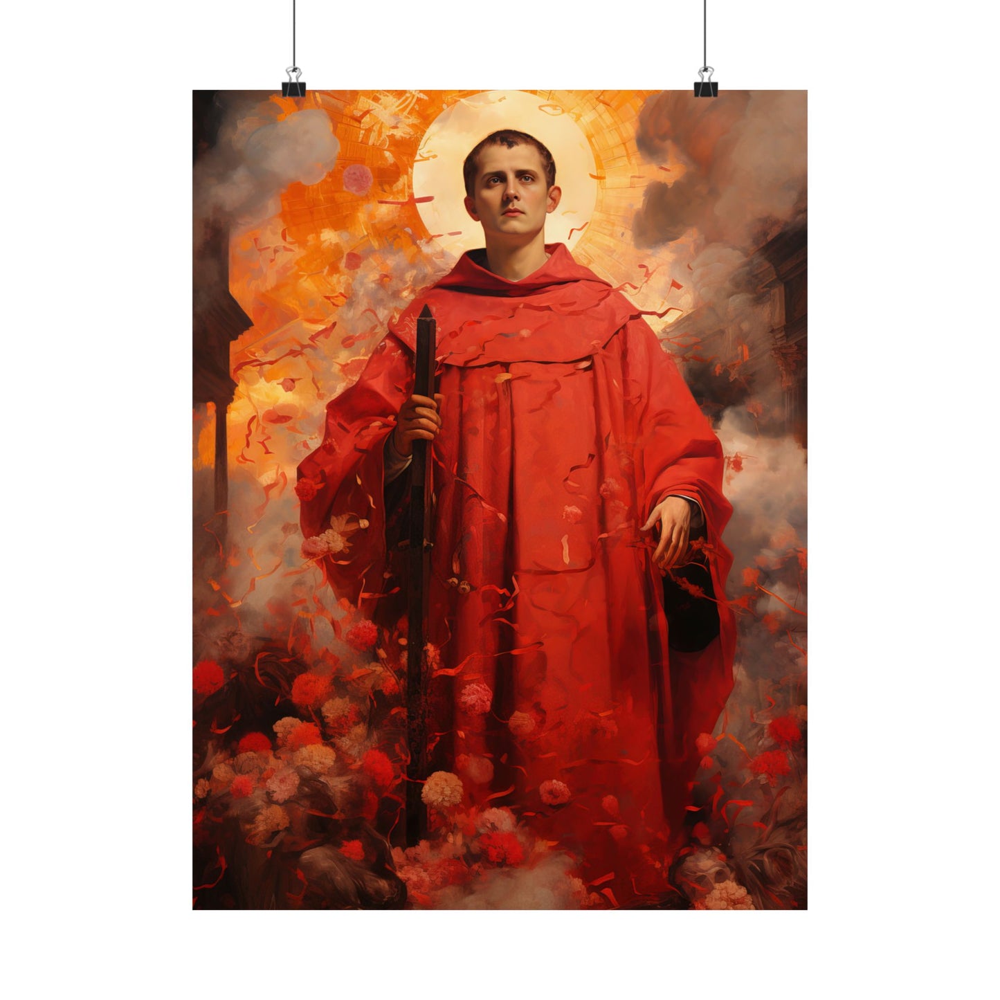 Saint Lawrence Deacon and Martyr  - Sanctified Souls Print - Multiple Sizes - Premium Matte Vertical Posters