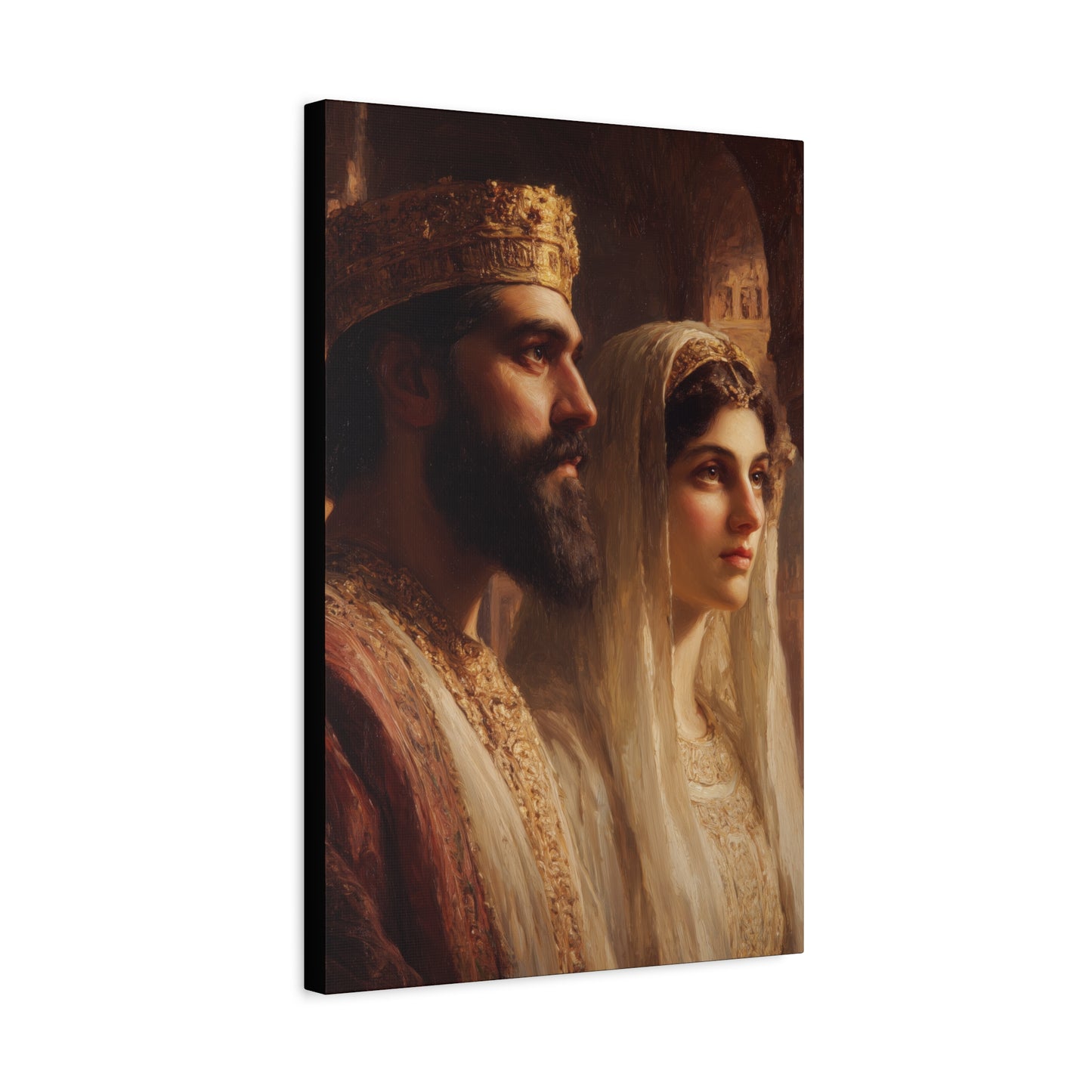 King Xerxes and Queen Esther  - Gallery Wrapped Canvas - Print - Religious Art for your Home - Catholic Art Print