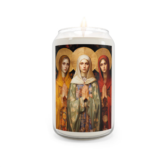Saints Metrodora, Nymphodora and Menodora - Scented Prayer Candle, 13.75oz - Tall Size - Religious Prayer Candle - Catholic Art