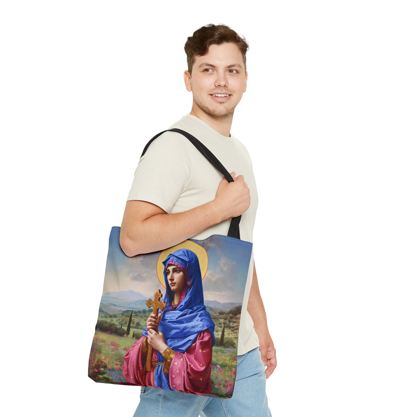 Saint Anysia of Salonika Tote Bag - Large Medium Small Faith Art Bag - Re usable Tote Purse - Double Sided - Catholic Art Bag