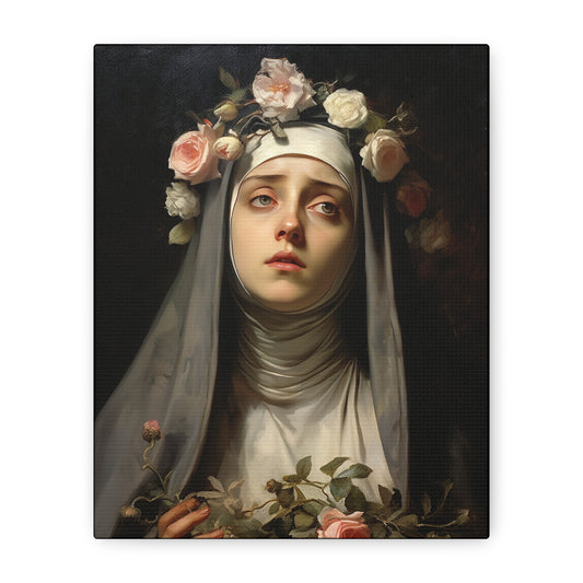 Saint Rose of Lima Canvas Print - Multiple Sizes - Catholic Home art - Museum Wrapped Canvas - Sanctified Souls Print