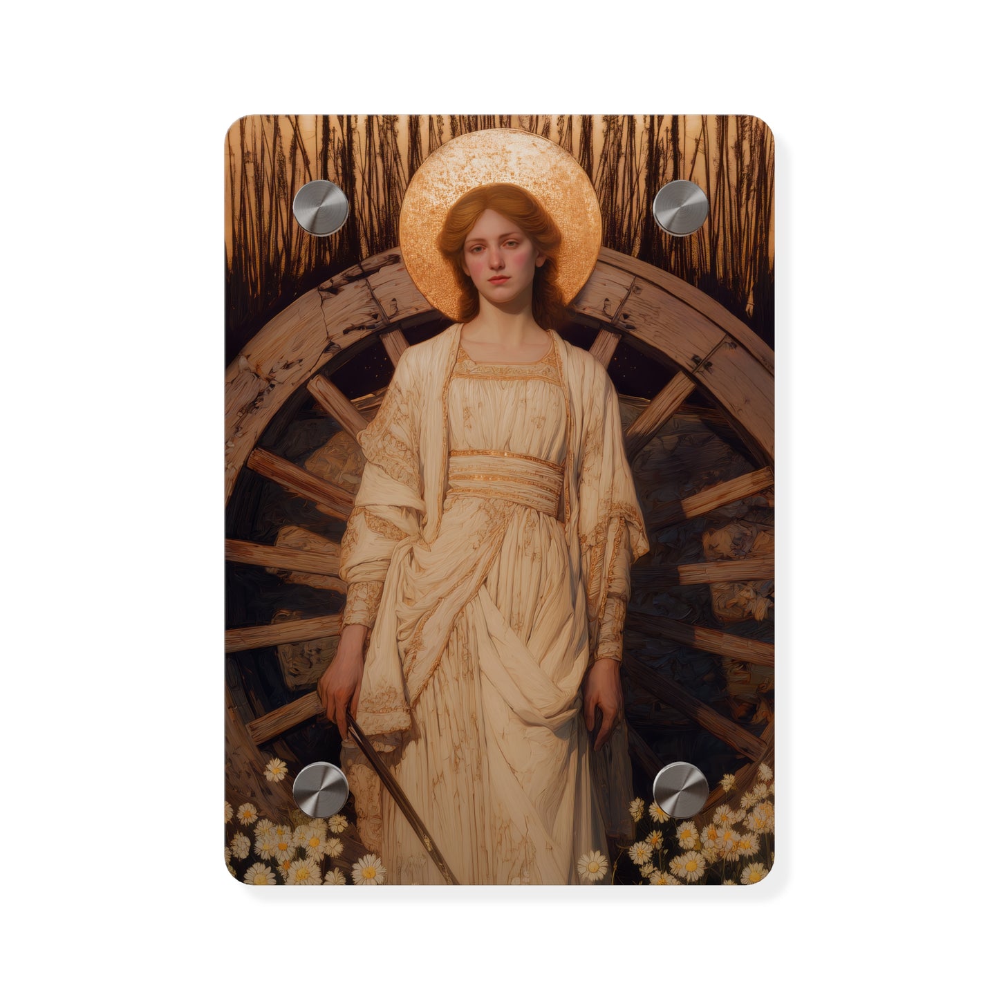 Saint Catherine of Alexandria Wall Art Panel - Ready to Hang Acrylic Print - Catholic Saint Art - Patron Saint Print - No Frame needed