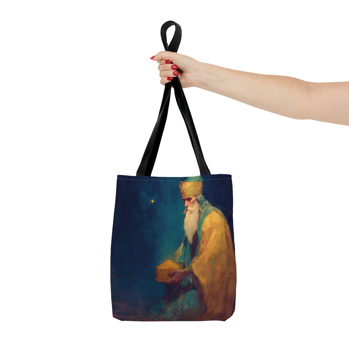 Caspar and the Offering of Worship - 3 Wise Men - Tote Bag - Large Medium Small Faith Art Bag - Re usable Tote Purse - Double Sided