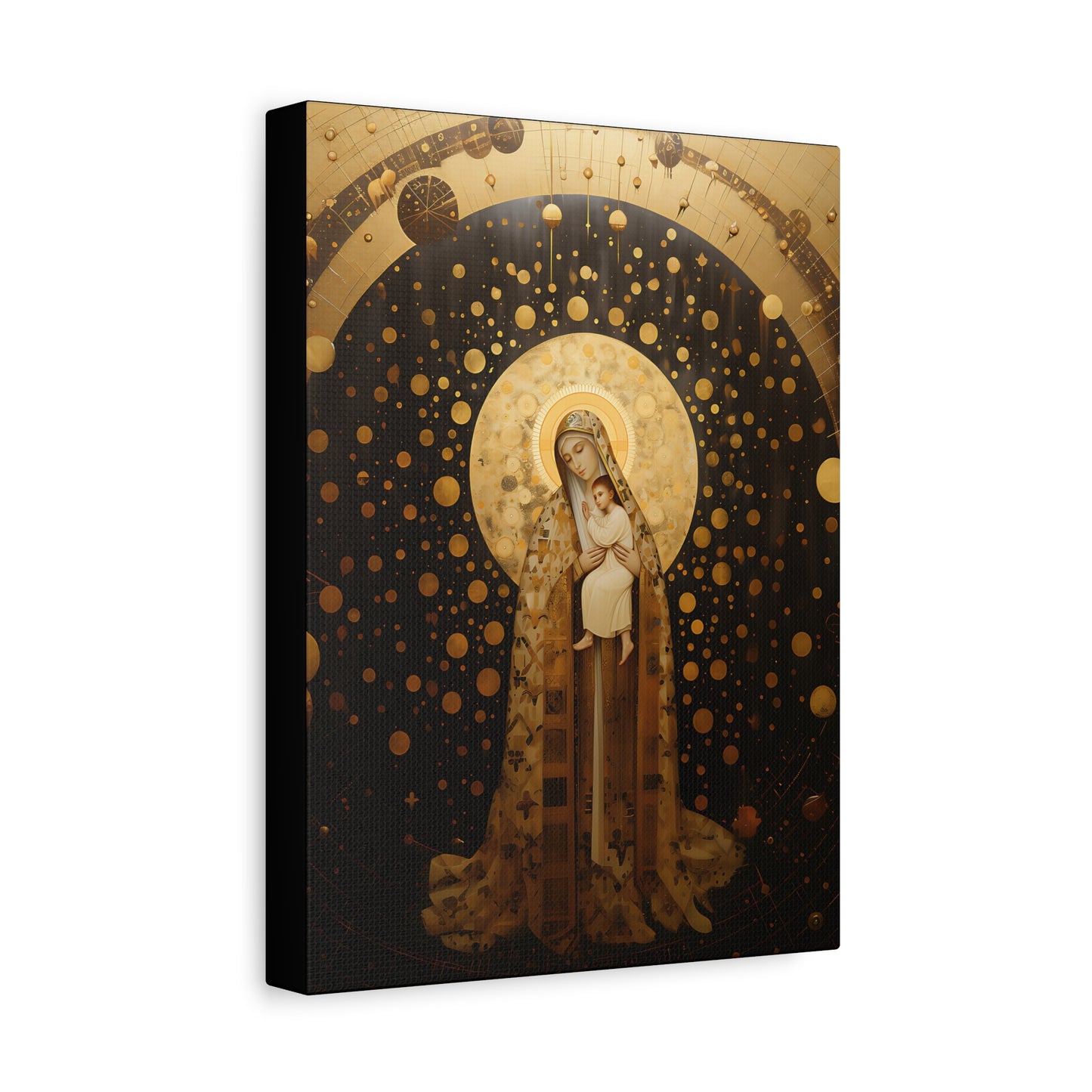 The Golden Mary - Mary the Blessed Virgin - Gallery Wrapped Canvas - Sanctified Souls Print - Religious Art for your Home - Pop Art