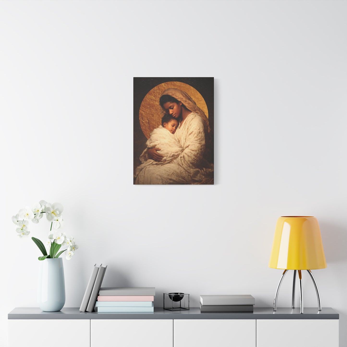 Our Lady of the Manger - Mother Mary and the Christ Child - Gallery Wrapped Canvas - Print - Religious Art for your Home - Catholic