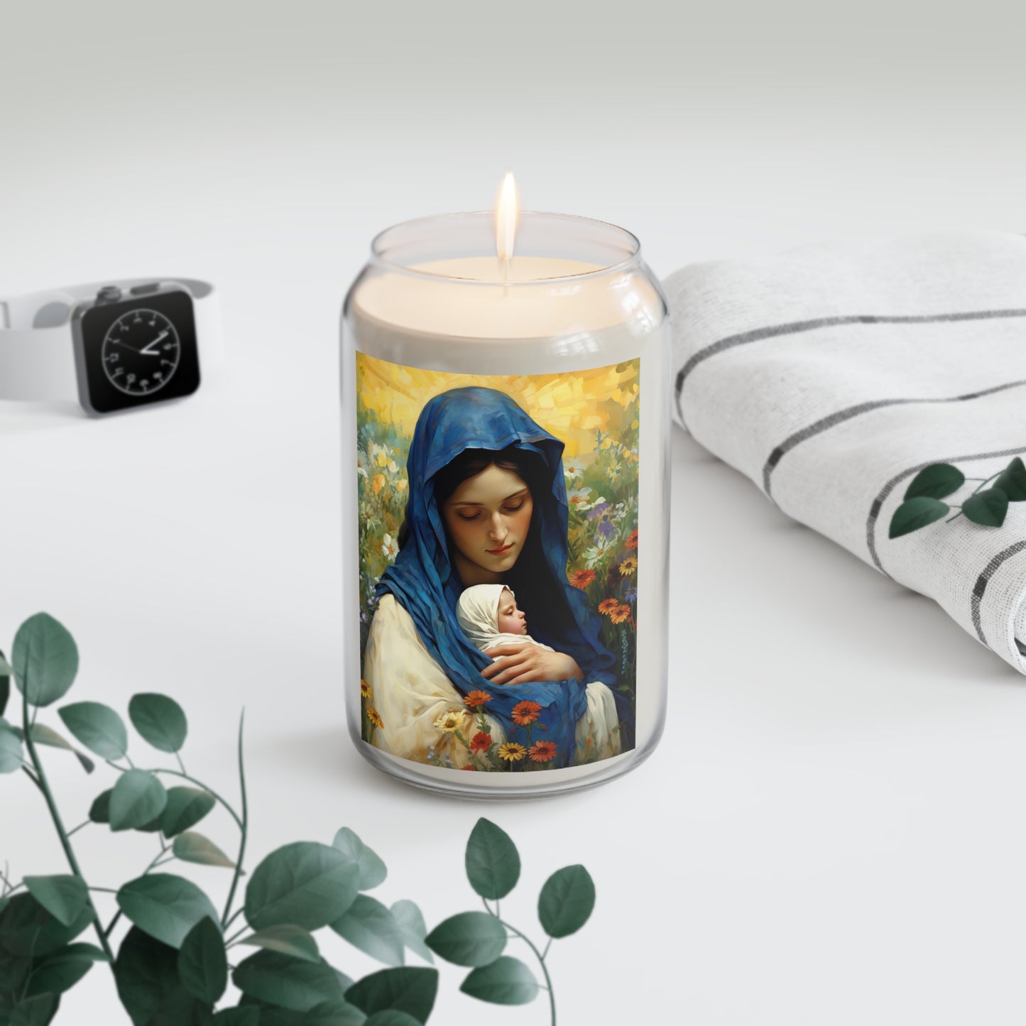 Graceful Maternity : The Virgin Mary and the Infant Savior  - Scented Prayer Candle, 13.75oz - Tall Size - Religious Prayer Candle