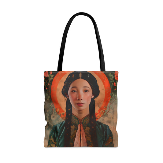 Saint Anna Wang Tote Bag - Purse - Three sizes - Faith Art Bag - Catholic faith inspired carry-all purse - Double Sided