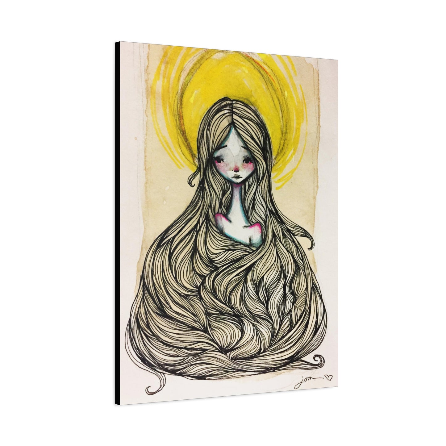 Saint Agatha of Sicily Canvas Print - Hand-Drawn Catholic Art Print | Christian Sacred Wall Art | Sanctified Solocosmo Religious Artwork
