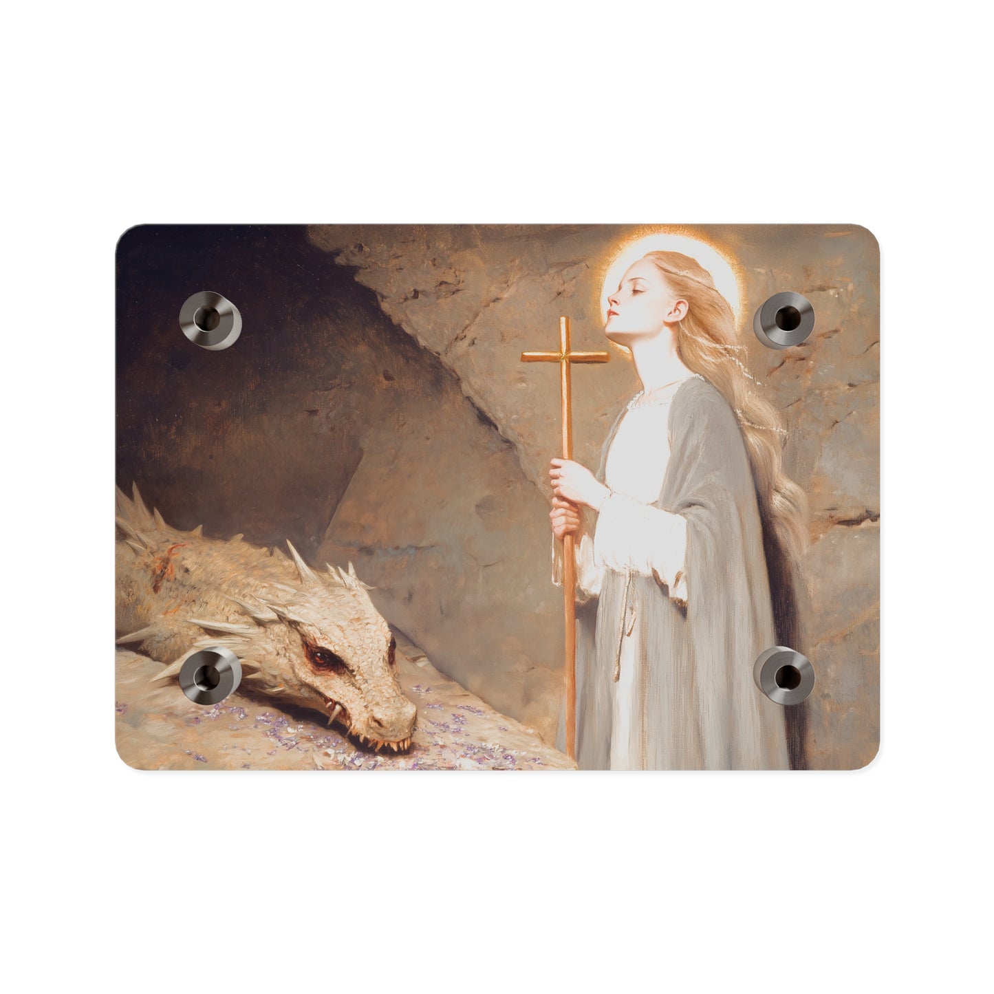 Saint Margaret of Antioch Wall Art Panel - Ready to Hang Acrylic Print - Catholic Saint Art - Patron Saint Print - No Frame needed