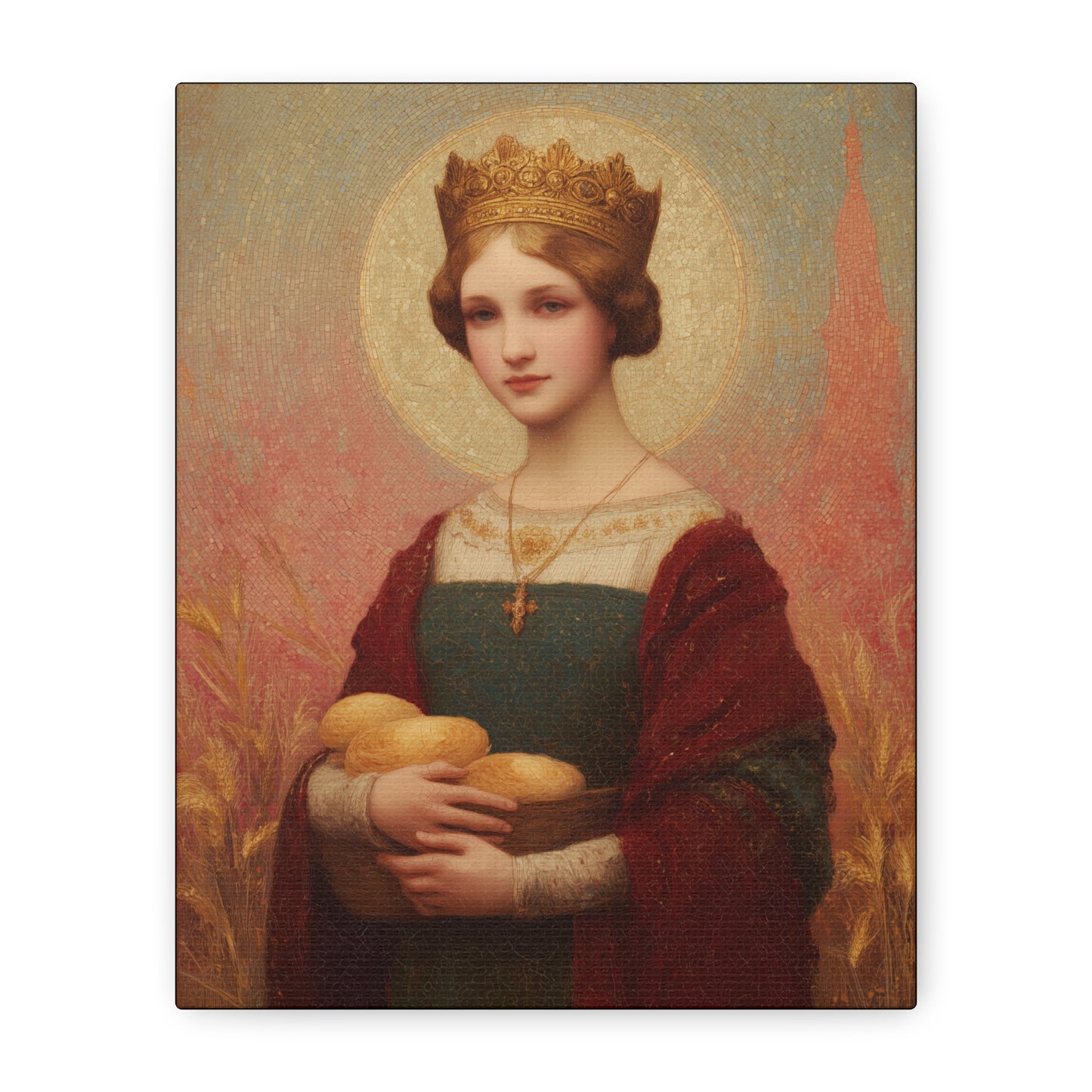 Saint Elizabeth of Hungary - Gallery Wrapped Canvas - Print - Religious Art for your Home - Catholic Patron Saint Art - Princess