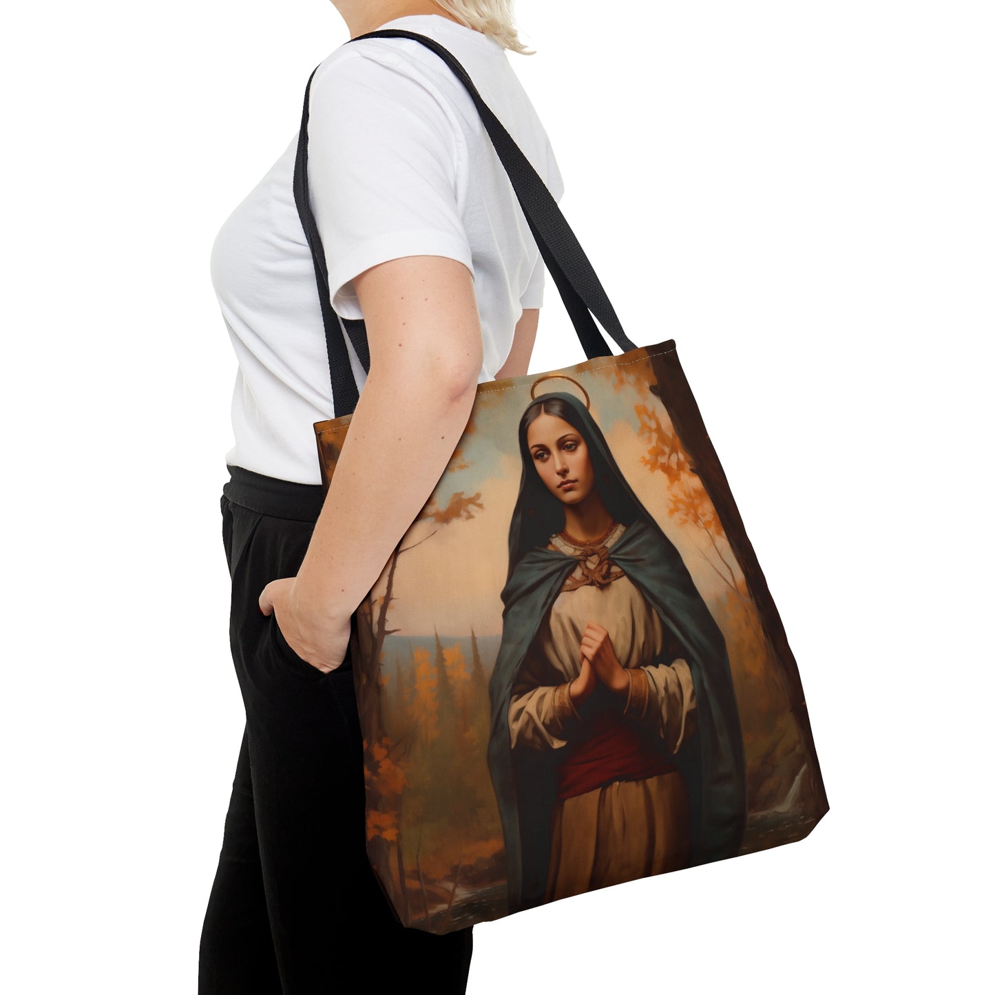 Saint Kateri Tekakwitha Tote Bag - Large Medium Small Faith Art Bag - Re usable Tote Purse - Double Sided - Catholic Art Bag