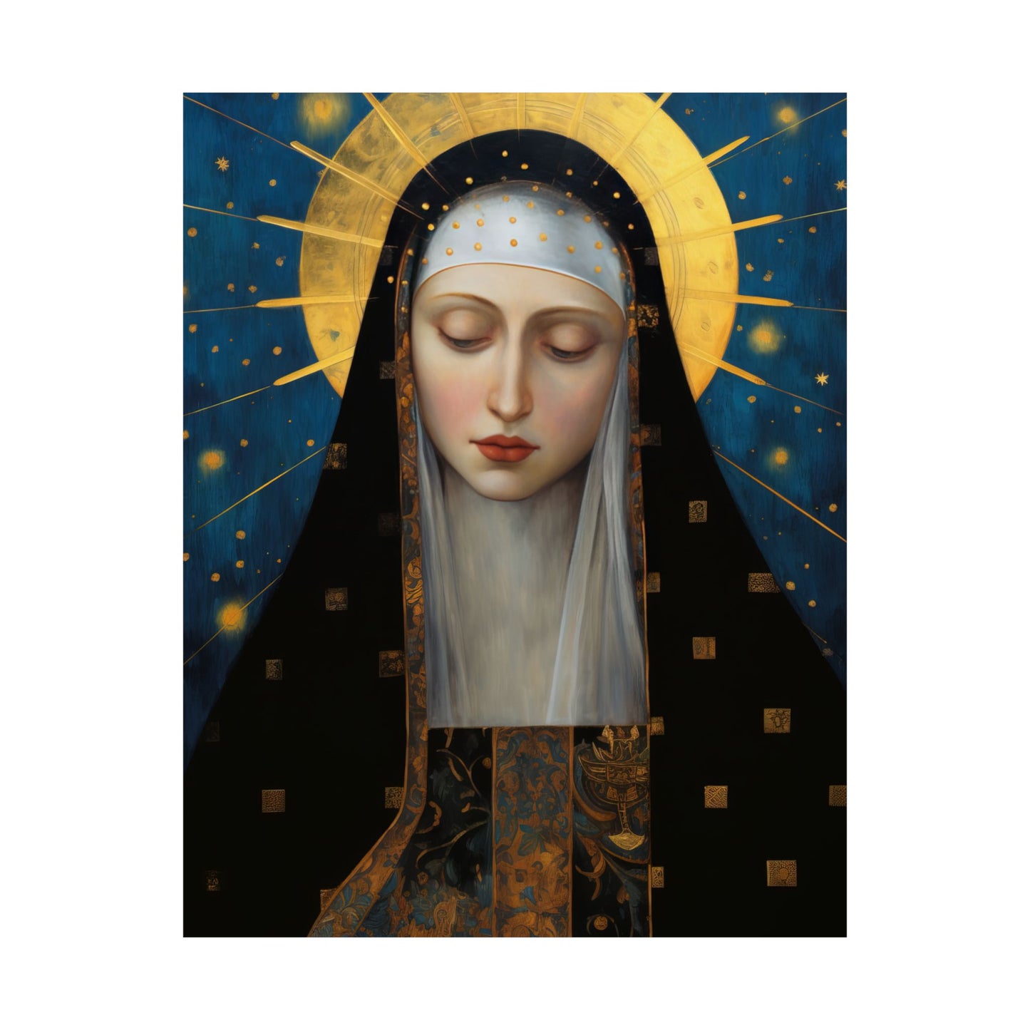 Saint Brigid of Sweden - Sanctified Souls Print - Multiple Sizes - Premium Matte Vertical Posters - Catholic Religious Art for the home