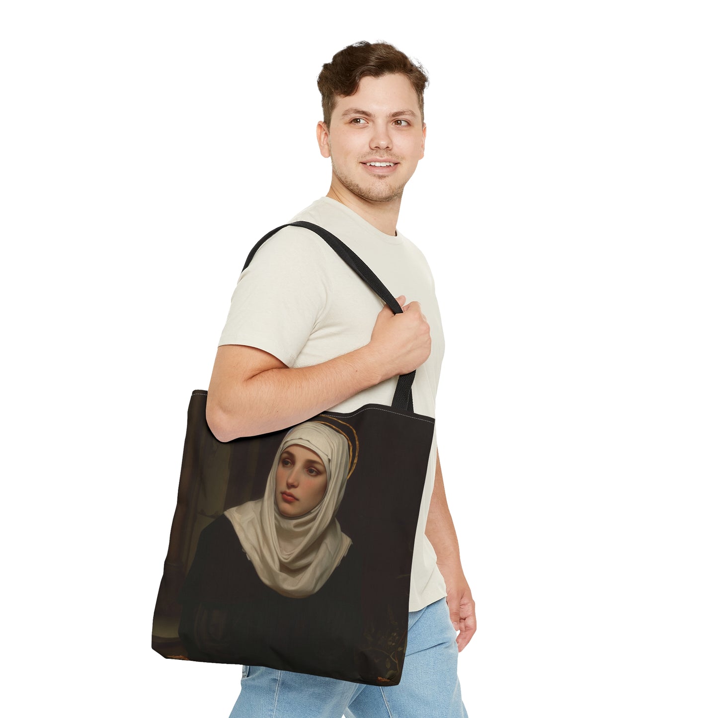 Saint Angela Merici Tote Bag - Purse - Three sizes - Large Medium Small Faith Art Bag - Catholic faith carry-all purse - Double Sided