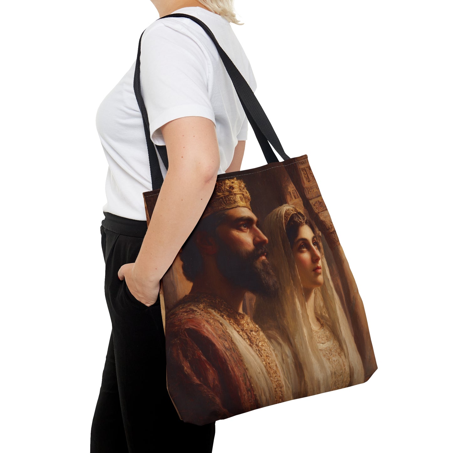 King Xerxes and Queen Esther - Tote Bag - Large Medium Small Faith Art Bag - Catholic Faith Purse