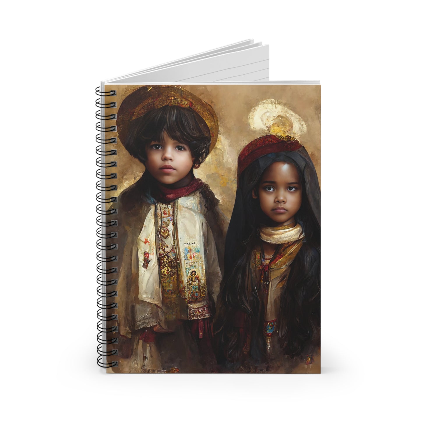Saint Francisco and Saint Jacinta Marto Journal - Sanctified Souls Art - Religious Based Notebook - Spiral Notebook - Ruled Line