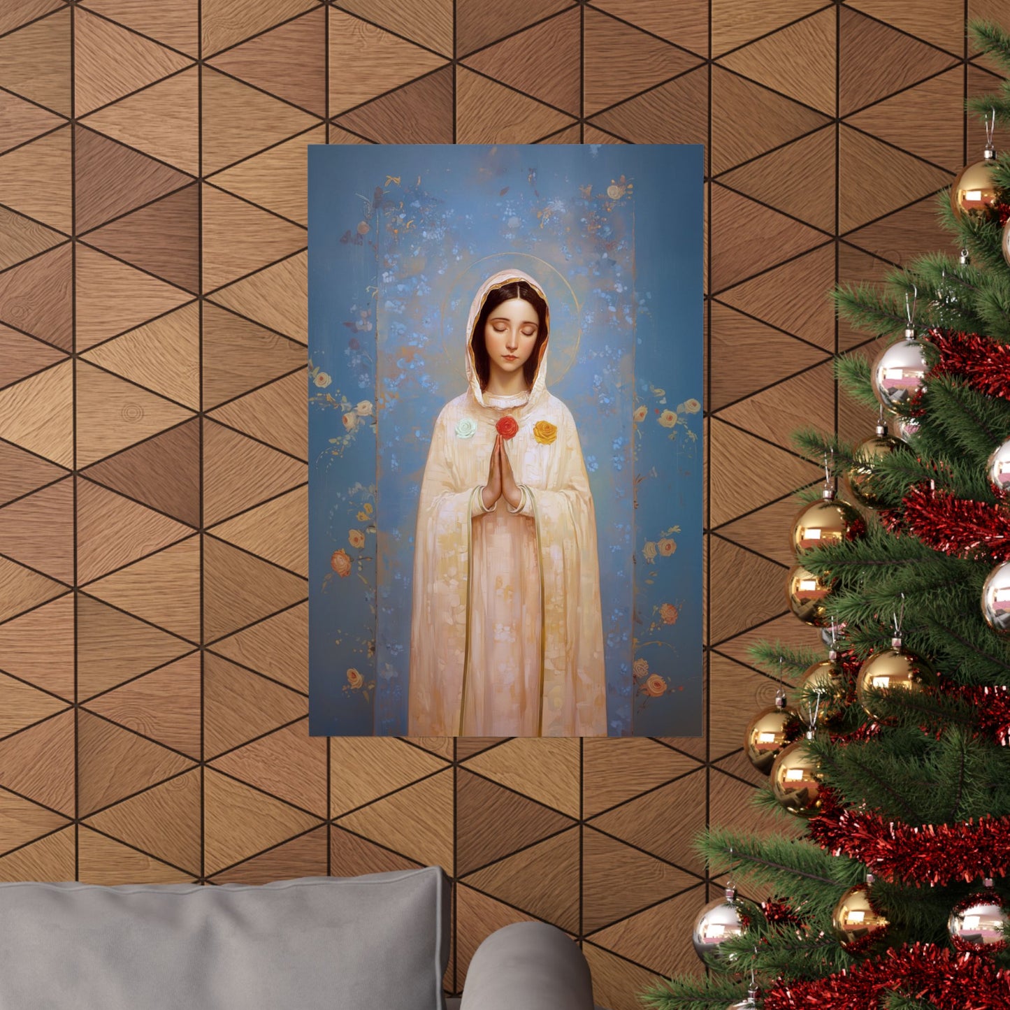 Rosa Mystica - Mystical Rose - Mother Mary - Marian Art - Sanctified Souls Print - Multiple Sizes - Premium Vertical Posters