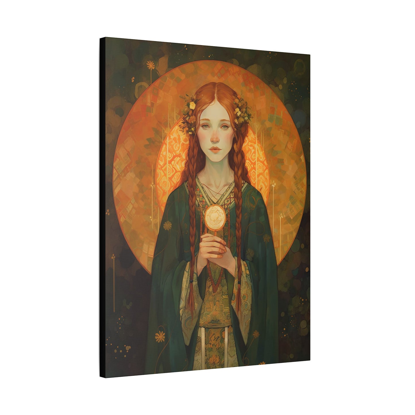 Saint Brigid of Ireland Canvas Print - Multiple Sizes - Catholic Home art - Museum Wrapped Canvas - Sanctified Souls Print