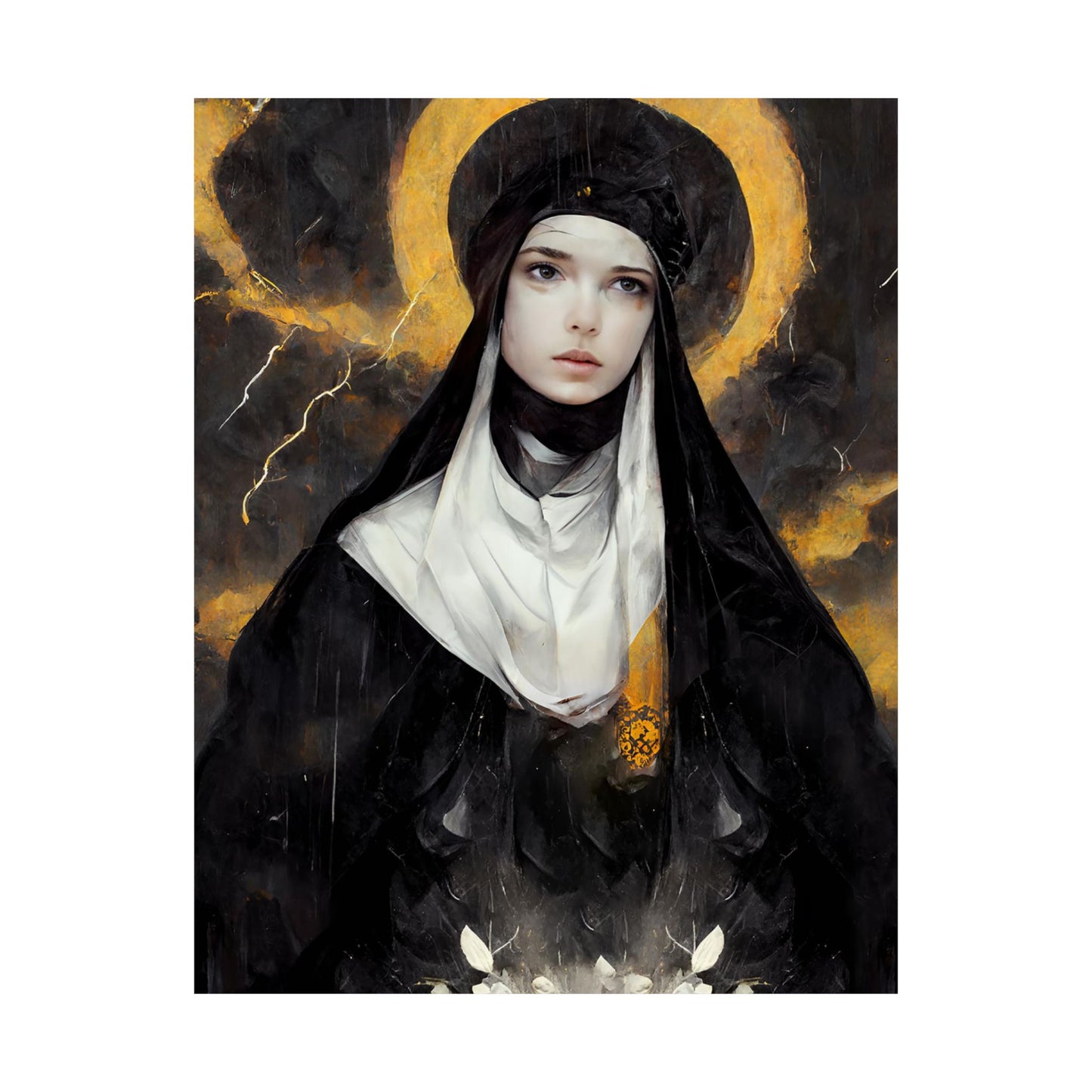 Saint Scholastica Print - Sanctified Souls Print - Multiple Sizes - Premium Matte Vertical Posters