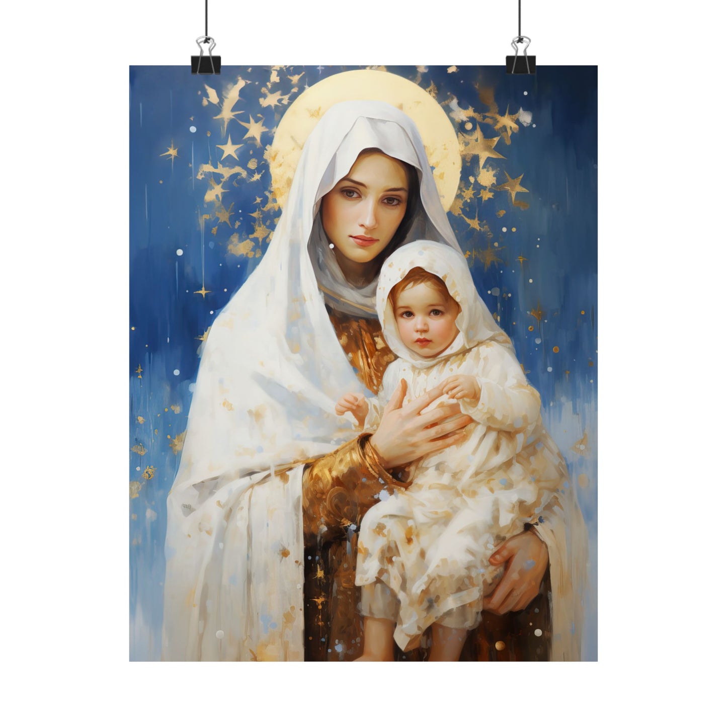 Divine Frost - Our Lady of the Snows Print - Sanctified Souls Print - Multiple Sizes - Premium Matte Vertical Posters