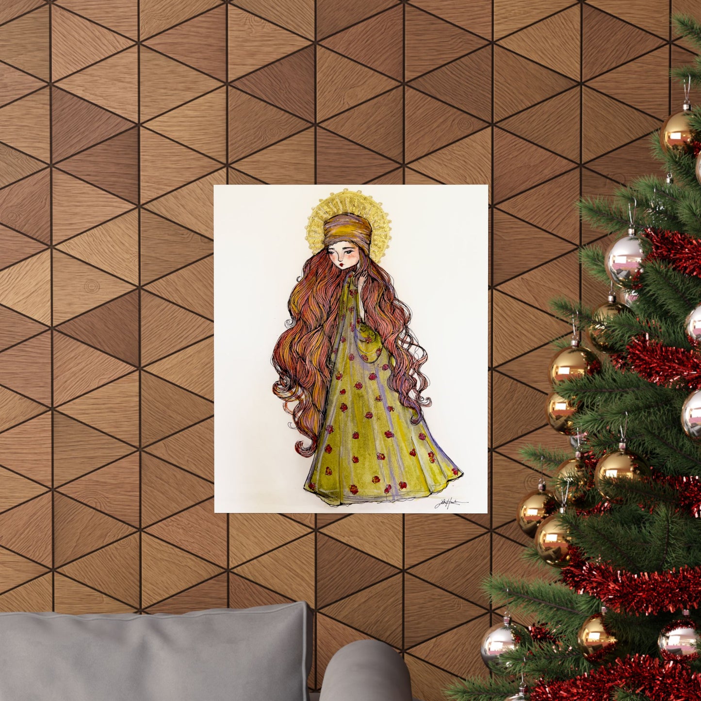 Saint Mary Magdalene Catholic Art Print | Hand-Drawn Watercolor Sacred Artwork | Christian Devotional Wall Art