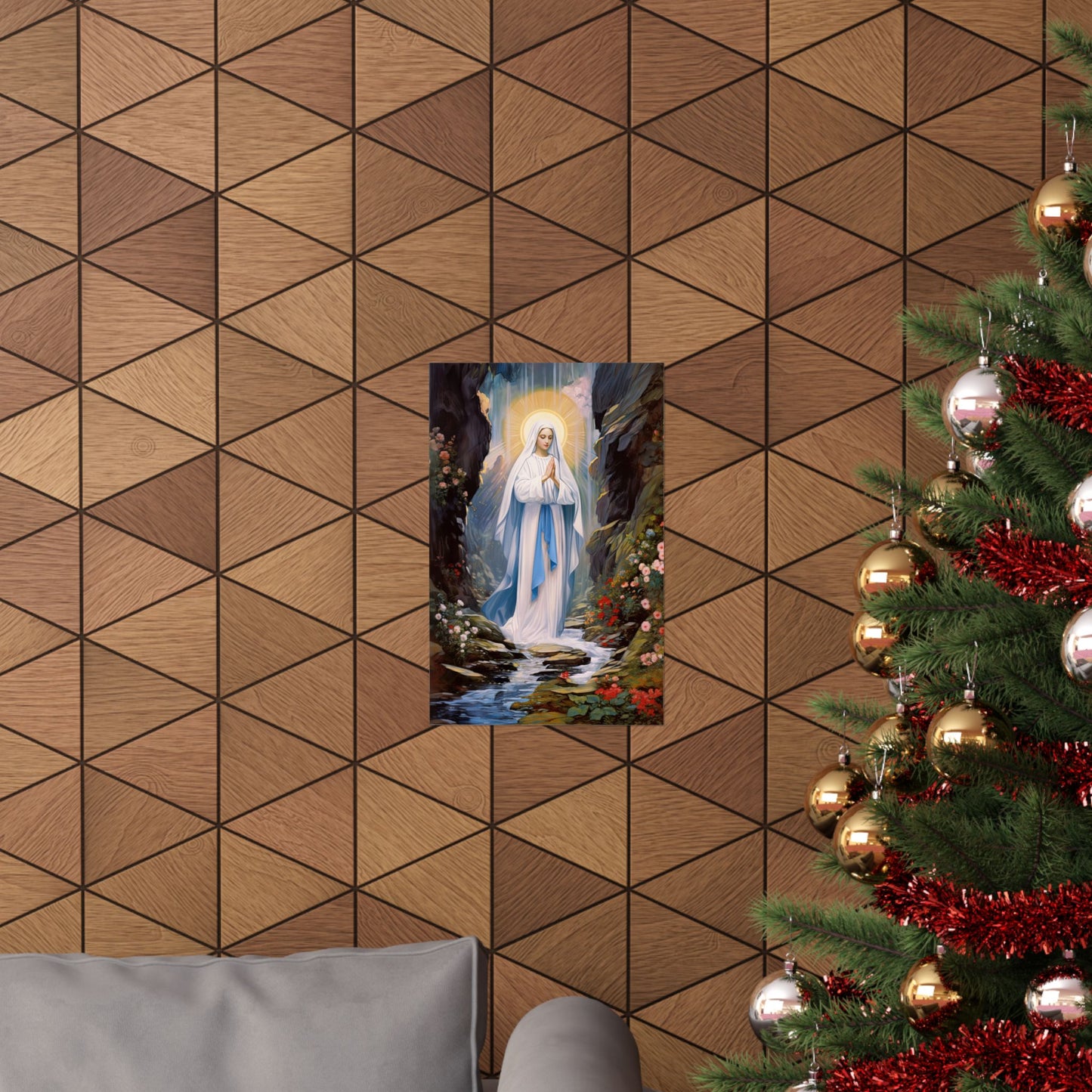 Our Lady of Lourdes - Sanctified Souls Print - Multiple Sizes - Premium Matte Vertical Posters