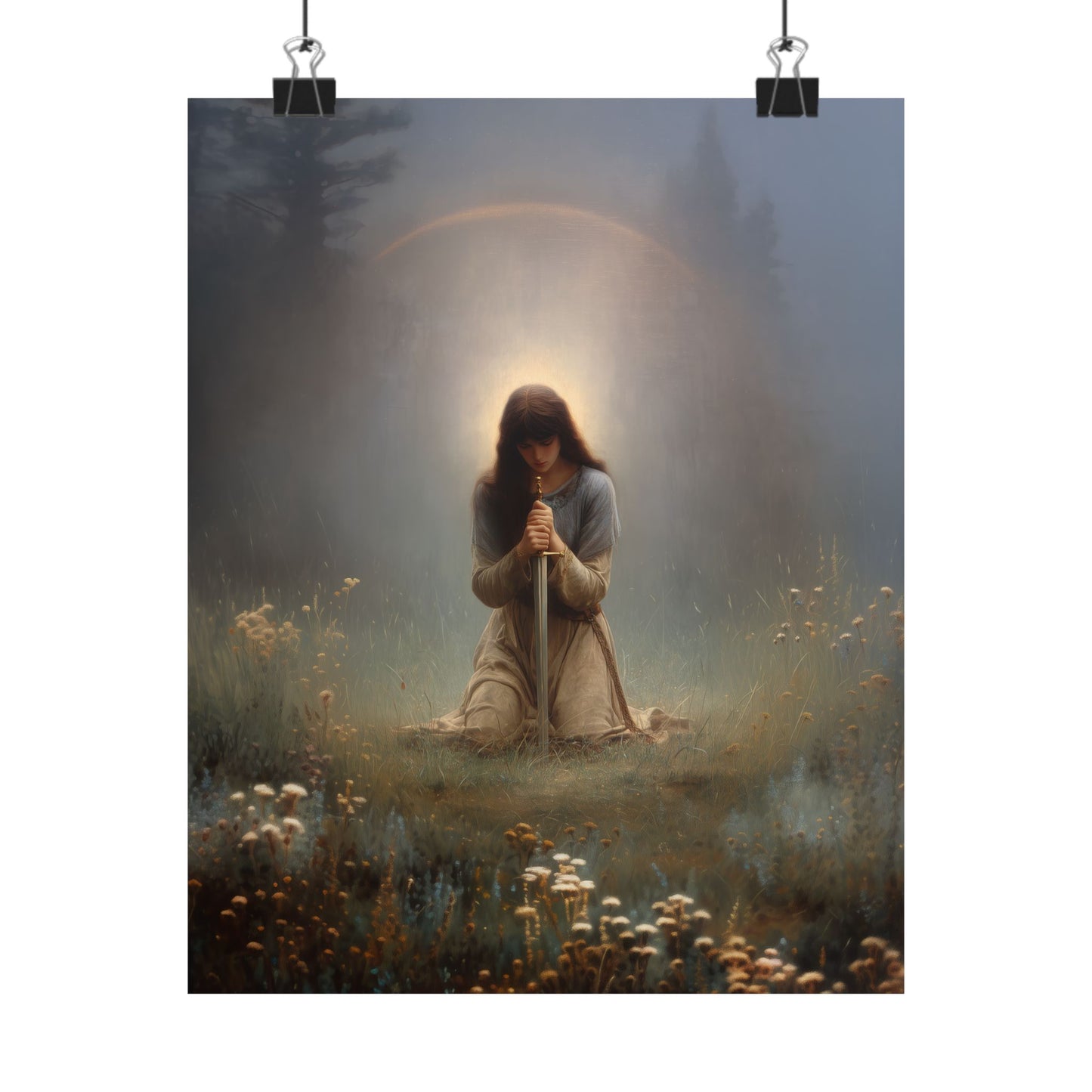 Saint Joan of Arc - Sanctified Souls Print - Multiple Sizes - Premium Posters - Catholic Art - Christian Home Decor Artwork