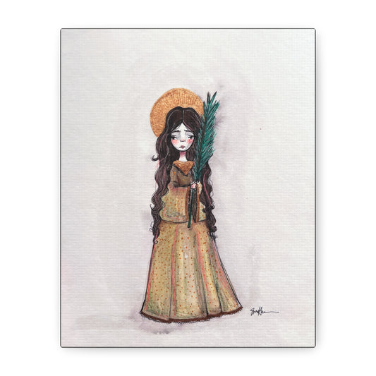Saint Hope Canvas - Hand-Drawn Art | Catholic Canvas Print | Faith Hope and Charity Middle Sister | Sacred Art |  Devotional Artwork