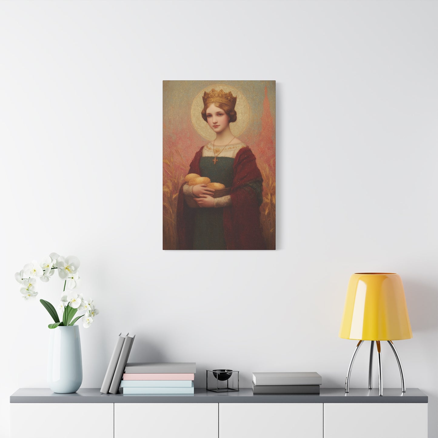 Saint Elizabeth of Hungary - Gallery Wrapped Canvas - Print - Religious Art for your Home - Catholic Patron Saint Art - Princess